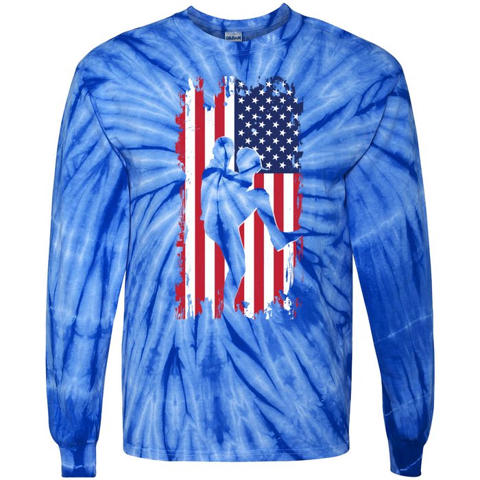 American Flag Pitcher Baseball Apparel Great Gift Baseball Gift Tie-Dye Long Sleeve Shirt