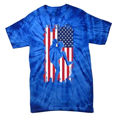 American Flag Pitcher Baseball Apparel Great Gift Baseball Gift Tie-Dye T-Shirt