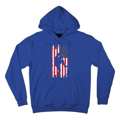 American Flag Pitcher Baseball Apparel Great Gift Baseball Gift Tall Hoodie