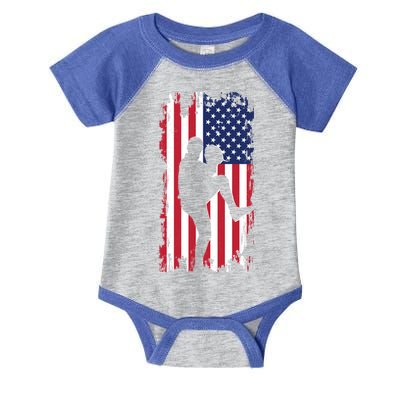 American Flag Pitcher Baseball Apparel Great Gift Baseball Gift Infant Baby Jersey Bodysuit