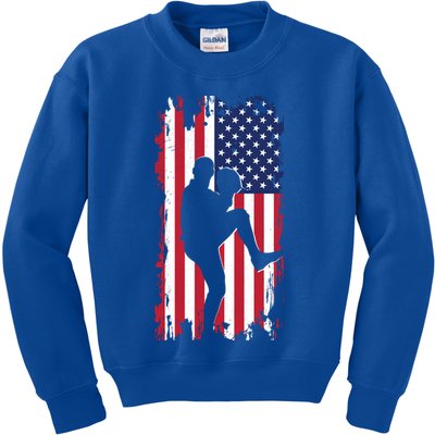 American Flag Pitcher Baseball Apparel Great Gift Baseball Gift Kids Sweatshirt