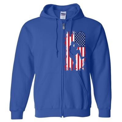 American Flag Pitcher Baseball Apparel Great Gift Baseball Gift Full Zip Hoodie