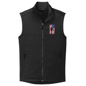 American Flag Pitcher Baseball Apparel Great Gift Baseball Gift Collective Smooth Fleece Vest