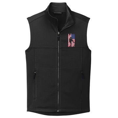 American Flag Pitcher Baseball Apparel Great Gift Baseball Gift Collective Smooth Fleece Vest