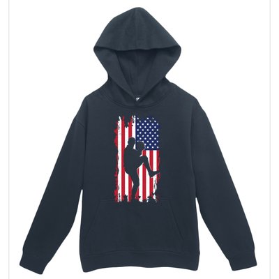 American Flag Pitcher Baseball Apparel Great Gift Baseball Gift Urban Pullover Hoodie