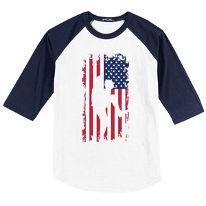 American Flag Pitcher Baseball Apparel Great Gift Baseball Gift Baseball Sleeve Shirt