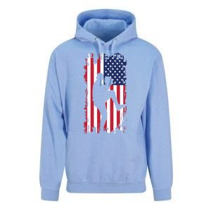 American Flag Pitcher Baseball Apparel Great Gift Baseball Gift Unisex Surf Hoodie