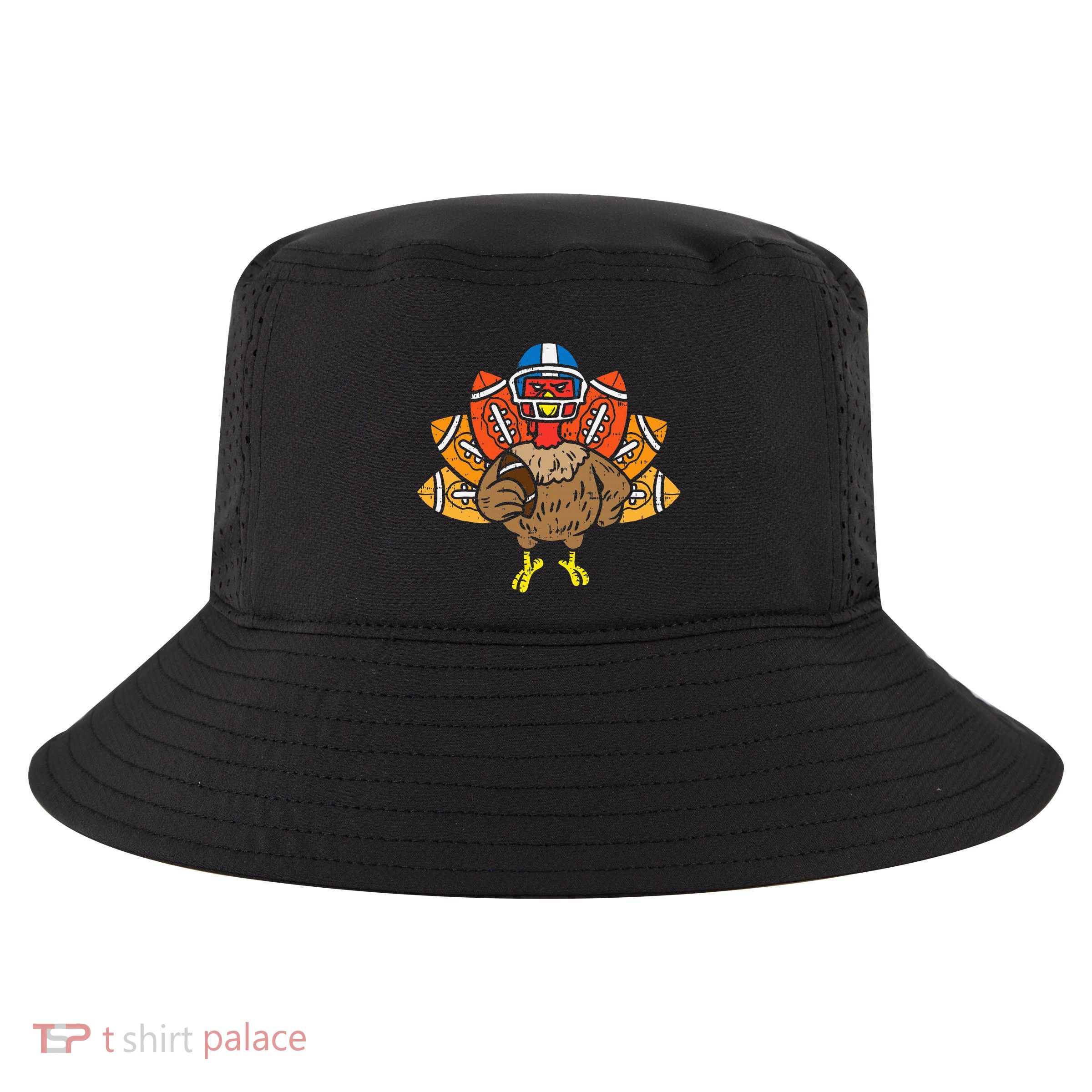 American Football Player Turkey Thanksgiving Day Sport Gift Cool Comfort Performance Bucket Hat