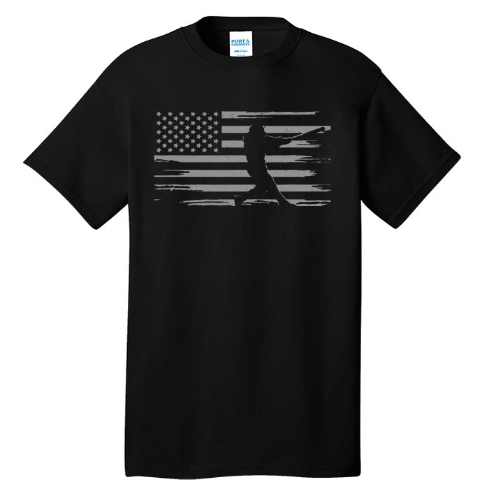 American Flag Pitcher Baseball Apparel funny sport Tall T-Shirt