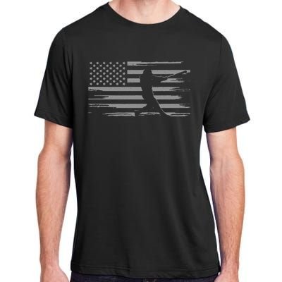 American Flag Pitcher Baseball Apparel funny sport Adult ChromaSoft Performance T-Shirt