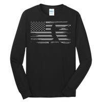 American Flag Pitcher Baseball Apparel funny sport Tall Long Sleeve T-Shirt