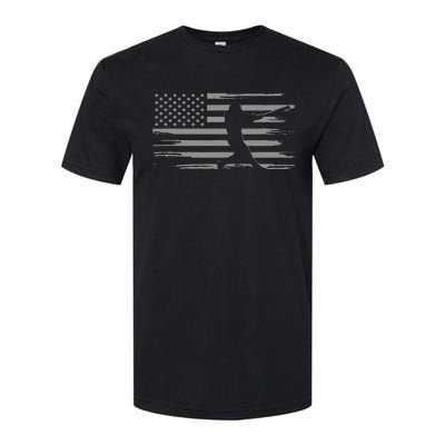 American Flag Pitcher Baseball Apparel funny sport Softstyle CVC T-Shirt