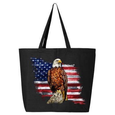 American Flag Patriotic Eagle Vintage 25L Jumbo Tote