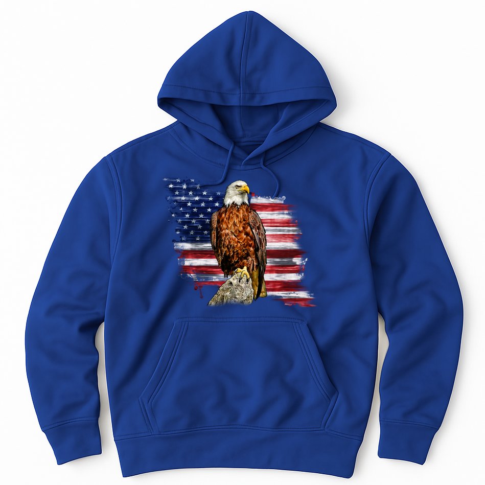 American Flag Patriotic Eagle Vintage Hoodie