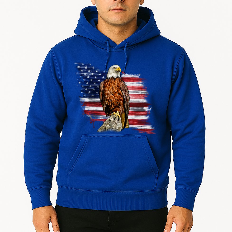 American Flag Patriotic Eagle Vintage Hoodie