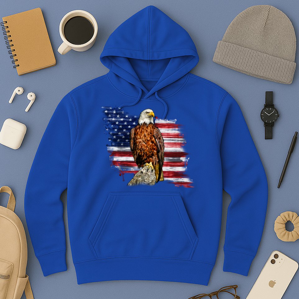 American Flag Patriotic Eagle Vintage Hoodie