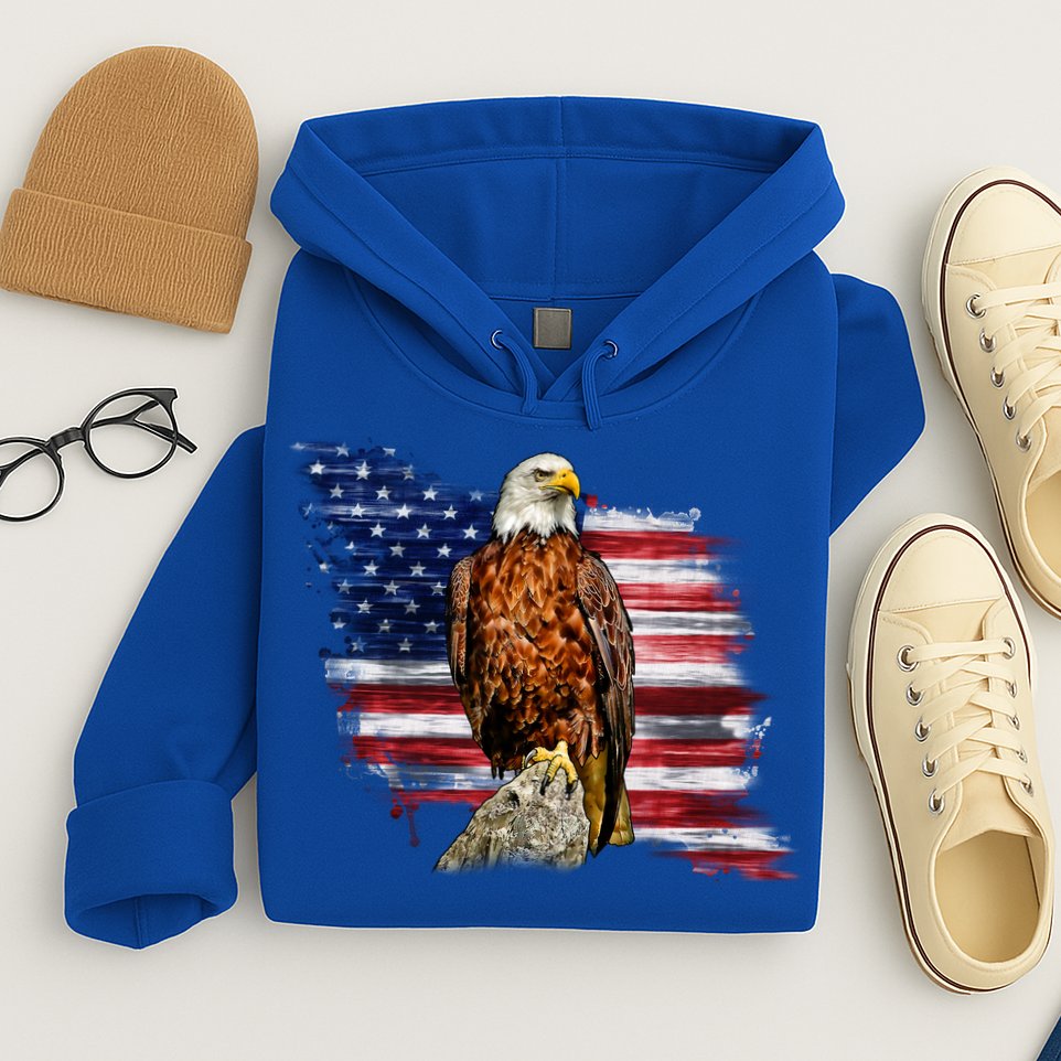 American Flag Patriotic Eagle Vintage Hoodie
