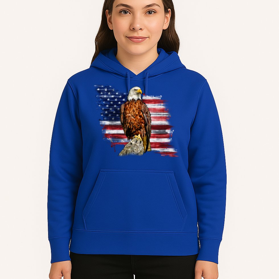 American Flag Patriotic Eagle Vintage Hoodie
