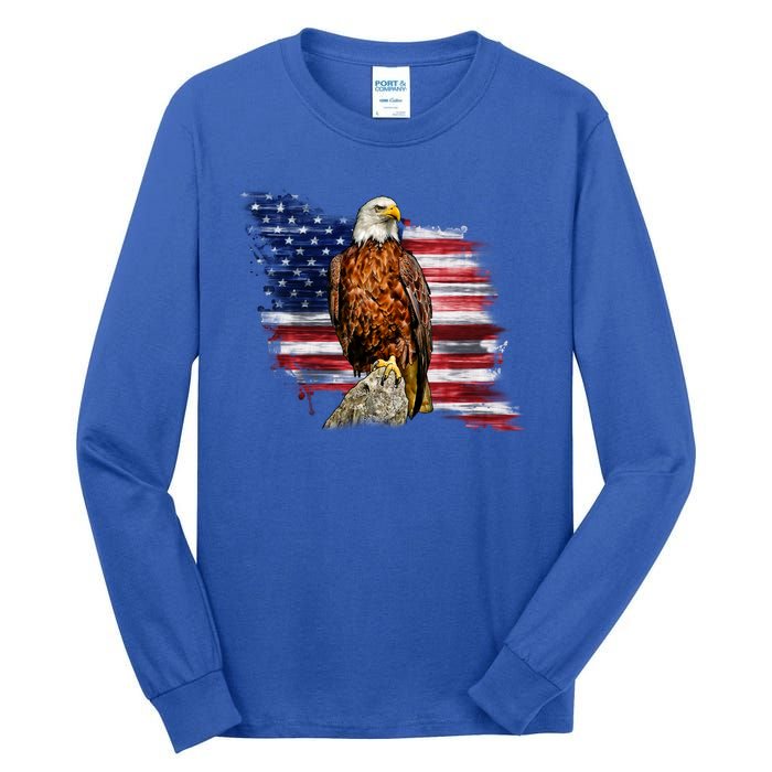 American Flag Patriotic Eagle Vintage Tall Long Sleeve T-Shirt