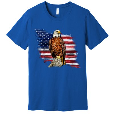American Flag Patriotic Eagle Vintage Premium T-Shirt