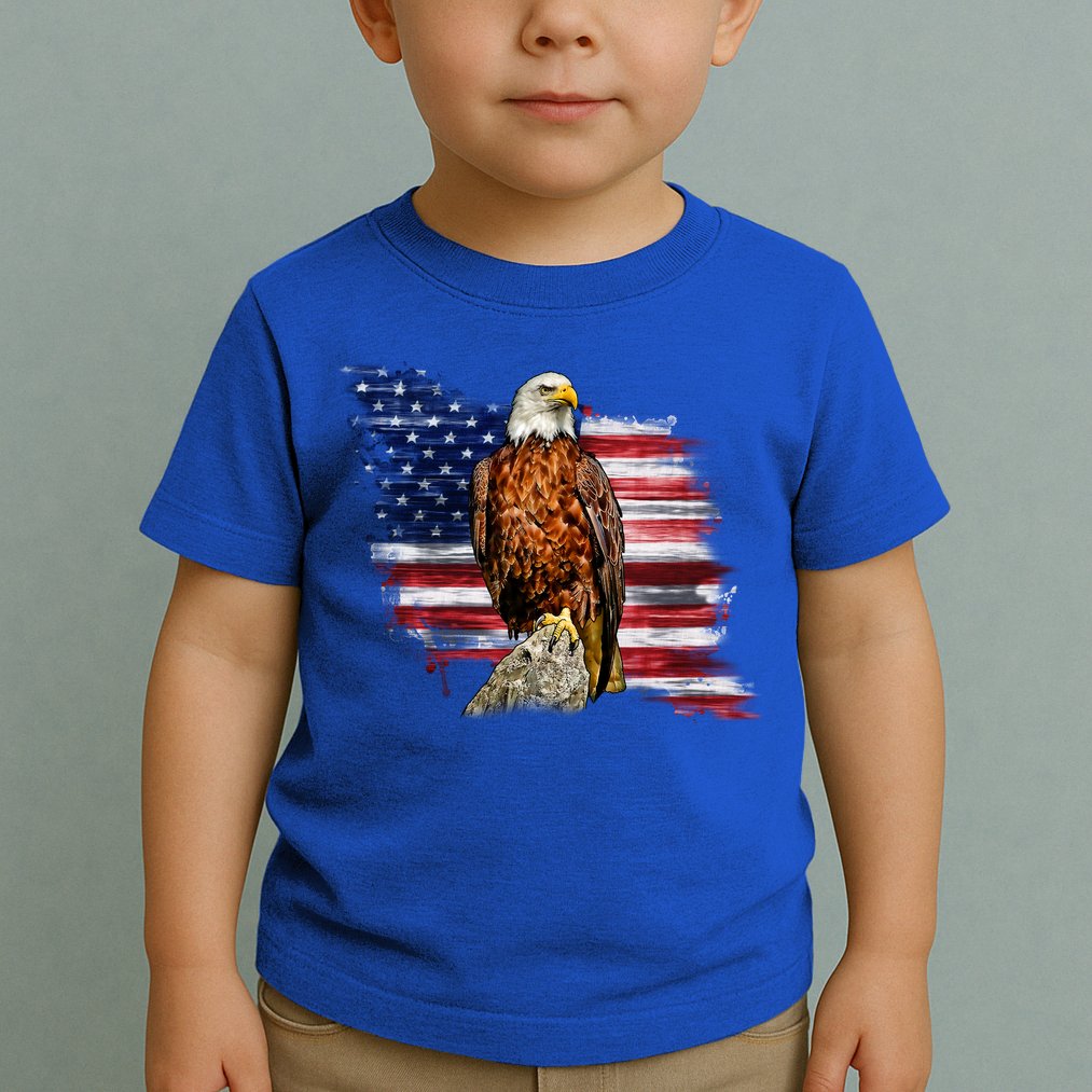 American Flag Patriotic Eagle Vintage Toddler T-Shirt