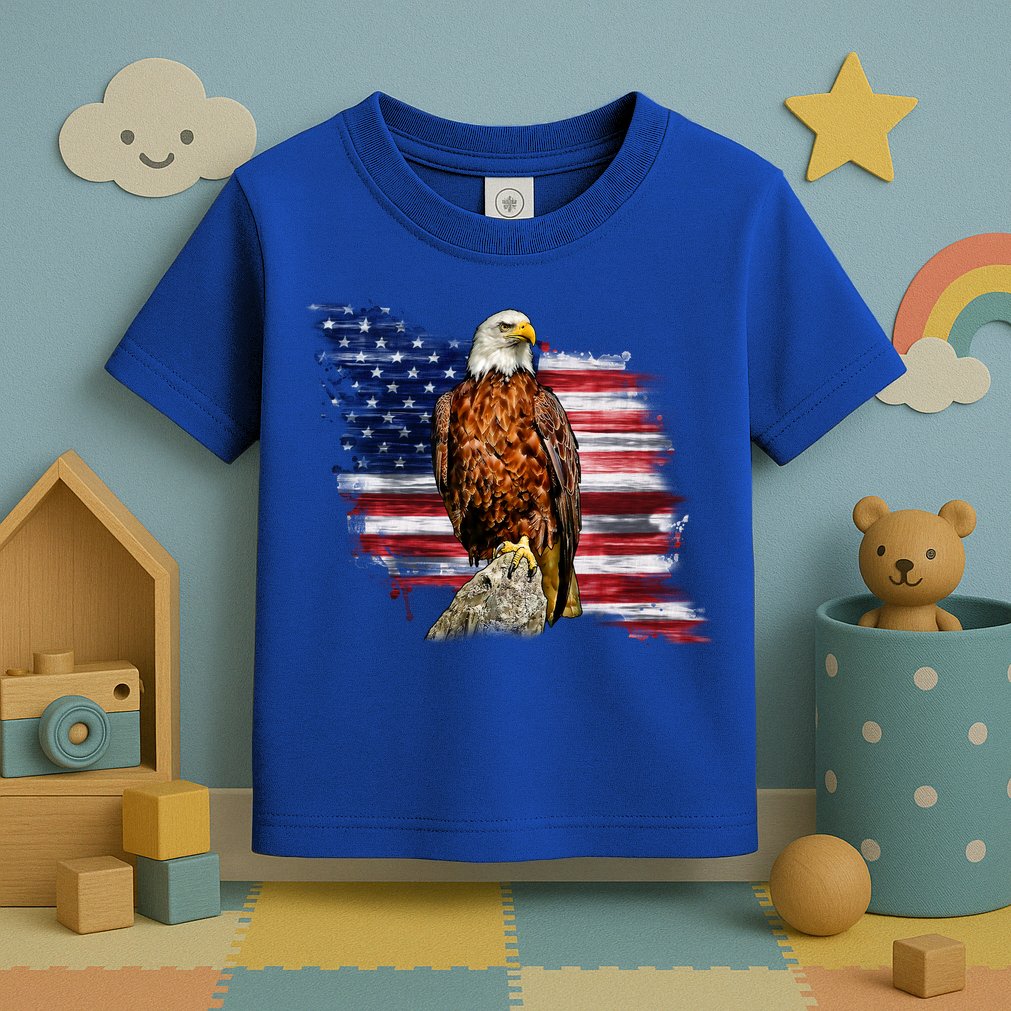 American Flag Patriotic Eagle Vintage Toddler T-Shirt