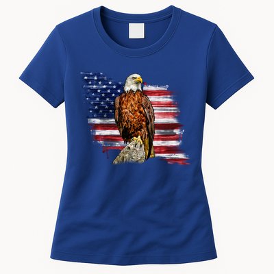 American Flag Patriotic Eagle Vintage Womens T-Shirt