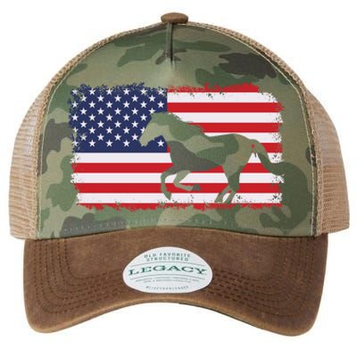 American Flag Patriotic Horse Horseback Riding Gift Legacy Tie Dye Trucker Hat