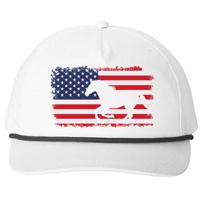 American Flag Patriotic Horse Horseback Riding Gift Snapback Five-Panel Rope Hat