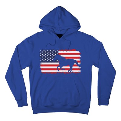 American Flag Patriotic Horse Horseback Riding Gift Hoodie