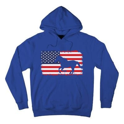 American Flag Patriotic Horse Horseback Riding Gift Tall Hoodie