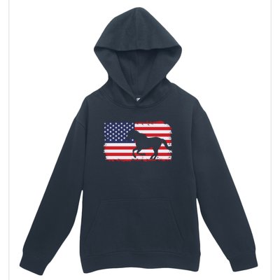 American Flag Patriotic Horse Horseback Riding Gift Urban Pullover Hoodie