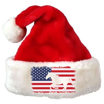 American Flag Patriotic Horse Horseback Riding Gift Premium Christmas Santa Hat