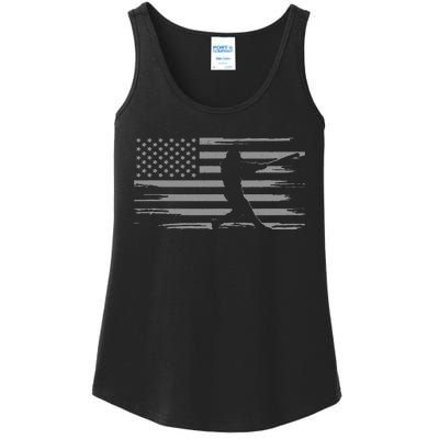 American Flag Pitcher Baseball Apparel funny sport Ladies Essential Tank