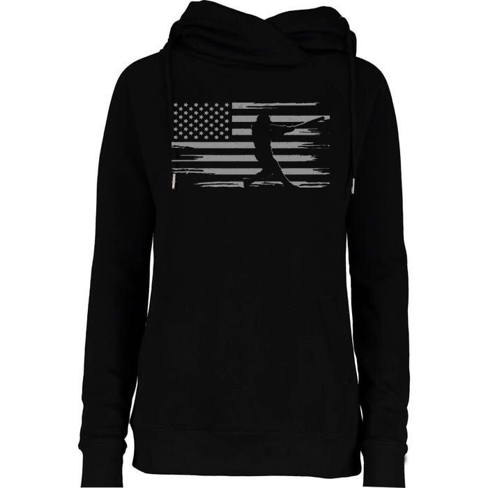 American Flag Pitcher Baseball Apparel funny sport Womens Funnel Neck Pullover Hood