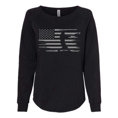 American Flag Pitcher Baseball Apparel funny sport Womens California Wash Sweatshirt