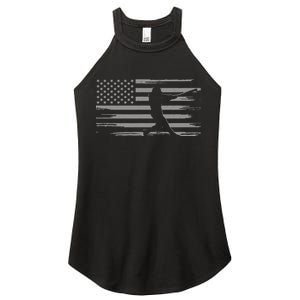 American Flag Pitcher Baseball Apparel funny sport Women's Perfect Tri Rocker Tank