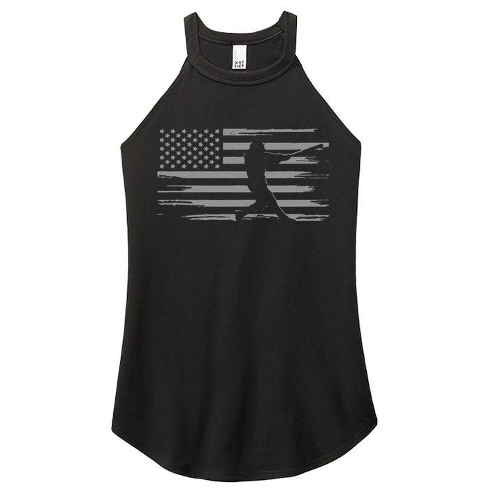 American Flag Pitcher Baseball Apparel funny sport Women's Perfect Tri Rocker Tank