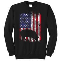 American Flag Pig Vintage Farm Animal Patriotic Farmer Sweatshirt