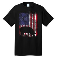 American Flag Pig Vintage Farm Animal Patriotic Farmer Tall T-Shirt