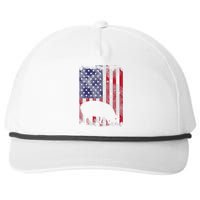 American Flag Pig Vintage Farm Animal Patriotic Farmer Snapback Five-Panel Rope Hat