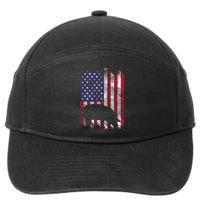 American Flag Pig Vintage Farm Animal Patriotic Farmer 7-Panel Snapback Hat