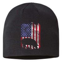 American Flag Pig Vintage Farm Animal Patriotic Farmer Sustainable Beanie