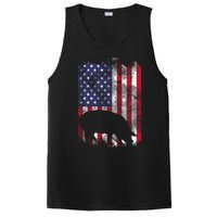 American Flag Pig Vintage Farm Animal Patriotic Farmer PosiCharge Competitor Tank