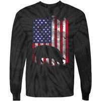 American Flag Pig Vintage Farm Animal Patriotic Farmer Tie-Dye Long Sleeve Shirt