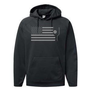 American Flag Pickleball Performance Fleece Hoodie