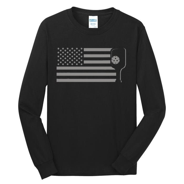 American Flag Pickleball Tall Long Sleeve T-Shirt