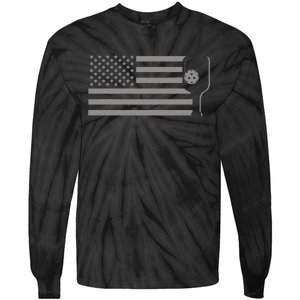 American Flag Pickleball Tie-Dye Long Sleeve Shirt