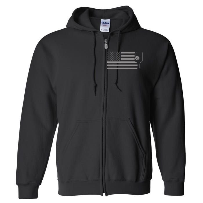 American Flag Pickleball Full Zip Hoodie