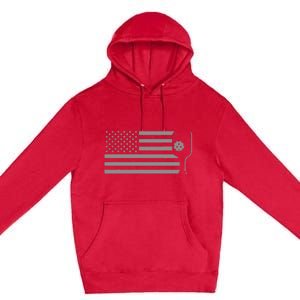 American Flag Pickleball Premium Pullover Hoodie